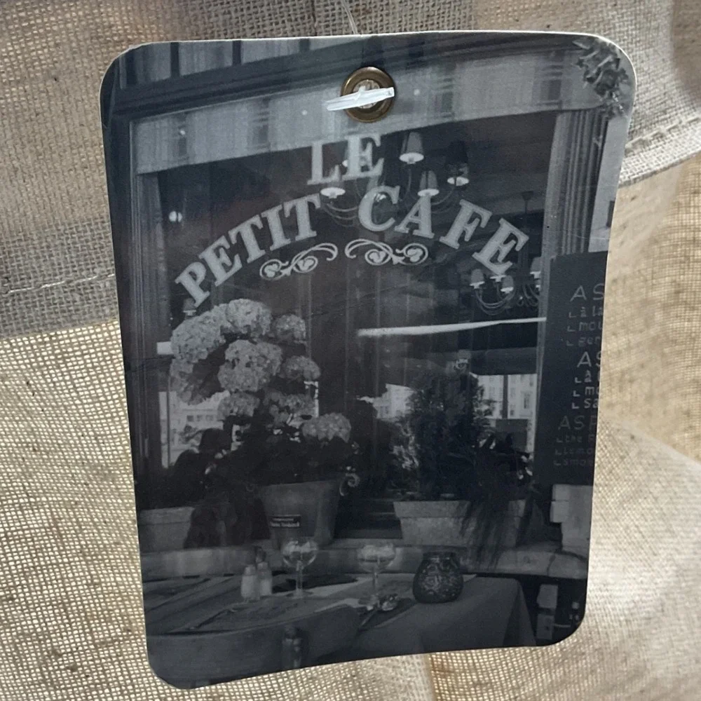 Le Petit Cafe Burlap Canvas Storage Bins Set of 3 20 LBS Vintage Farmhouse Baske
